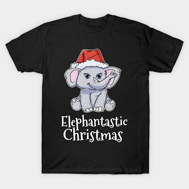 Elephantastic Christmas Merry Christmas Elephant T-Shirt by TheTeeBee